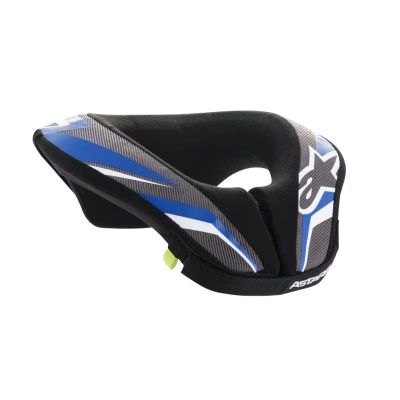 Afbeelding van Alpinestars 2024 Jeugd Sequence Nekbeschermer Zwart / Antraciet Blauw maat S/M
