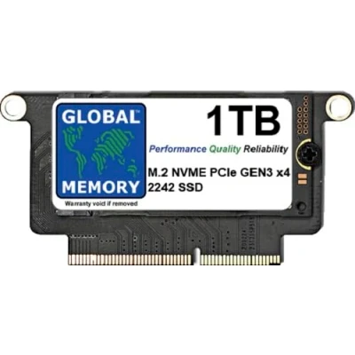 Afbeelding van GLOBAL MEMORY 1TB M.2 PCIe Gen3 x4 NVMe SOLID STATE SCHIJF (SSD) VOOR MACBOOK PRO RETINA NON TOUCH BAR A1708 (LAAT 2016 MIDDEN 2017)