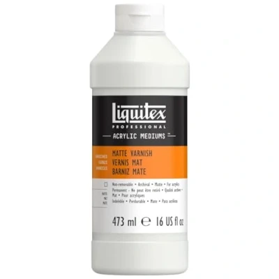 Afbeelding van Liquitex 5216 matte vernis, beschermt tegen omgevingsinvloeden, behoudt de glans en helderheid van acrylverf 473ml Fles, Mat