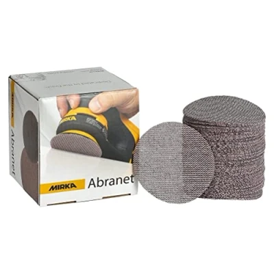 Afbeelding van Mirka Abranet netschuurschijven Ø 77 mm klittenband / korrel P600 50 st voor het schuren van hout, plamuur, lak, kunststof 5420305061