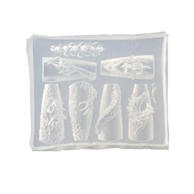 Afbeelding van Bottone Nail Art Siliconen Mal Mooie 3D Nagels Mallen Draak Jaar Stencils Sculptuur Mould Decoraties voor Manicures