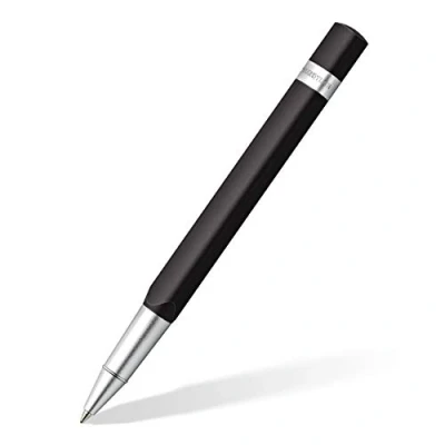 Afbeelding van STAEDTLER TRX 412TRX9M 9ST rollerball (ergonomische driehoekige vorm, fluweelzacht aluminium oppervlak, opsteekdop met metalen clip, rollervulling, lijndikte M, schrijfkleur: zwart) zwart
