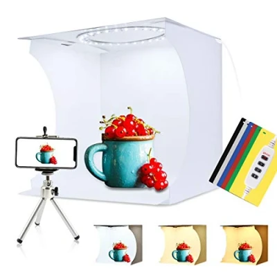 Afbeelding van PULUZ Lightbox Fotografie, 30cm/11,8 inch Ring Licht Foto Studio Lichtbak Schieten Tent Kit met Witte Verlichting/Warm Wit128 stks LED Verlichting+6 Achtergronden voor Product Fotografie