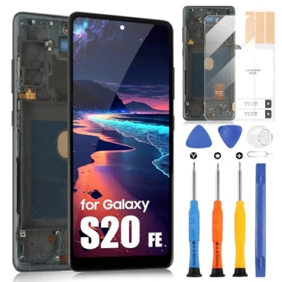 Afbeelding van Scherm voor Samsung Galaxy S20 FE SM G780F/Galaxy 5G G781B lcd display, touchscreen, vervanging, digitizer met reparatieset (6,5 inch, zwart frame, Zonder vingerafdrukherkenning)