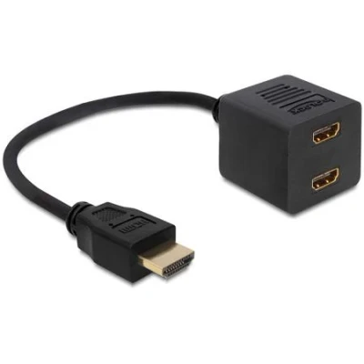 Afbeelding van Adapterkabel HDMI St &gt; 2x Bu Hoge Snelheid met Ethernet Delock