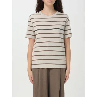 Afbeelding van Striped ShortSleeve Cotton Tee Wo Yellow Cream T Shirts