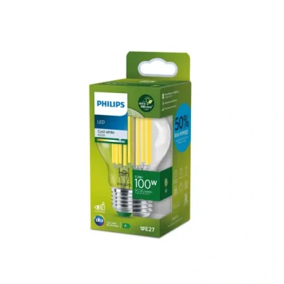 Afbeelding van Philips Ultra Efficient LED lamp Transparant 100 W E27 Koelwit licht