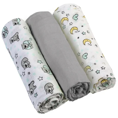 Afbeelding van Baby Ono 3 Stuks Grijs Hydrofiel Luiers 348/01