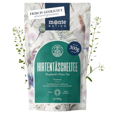 Afbeelding van Herderstzakthee Monte Nativo (300 g) herderstaselkruid thee voorzichtig gedroogd op elk moment 100% zuiver en natuurlijk herderstasje als kruidenthee of theecadeau vruchtenthee