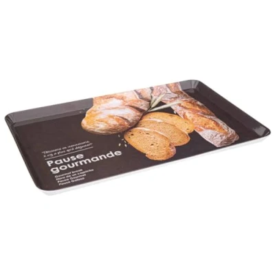 Afbeelding van Dienblad/serveerblad rechthoekig Brood 45 x 30 cm zwart Dienbladen