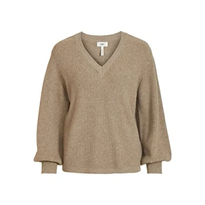 Afbeelding van Object Dames Objmalena L/S Knit Noos Pullover, fossiel, M
