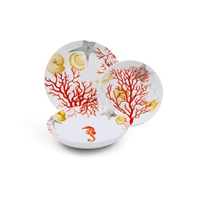 Afbeelding van Excelsa 62499 Coral tafelservies, 18 delig, porselein, rood