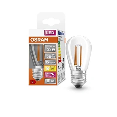 Afbeelding van OSRAM Superstar LED lamp, E27 basis helder glas ,Warm wit (22 K), 36 Lumen,