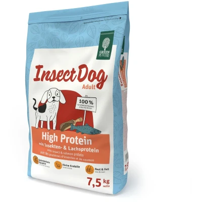 Afbeelding van 7.5kg Green Petfood InsectDog High Protein Insecten &amp; Zalm droogvoer voor honden