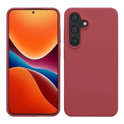 Afbeelding van kwmobile telefoonhoesje geschikt voor Samsung Galaxy S24 Hoesje met siliconen coating Smartphone case in donkerroze