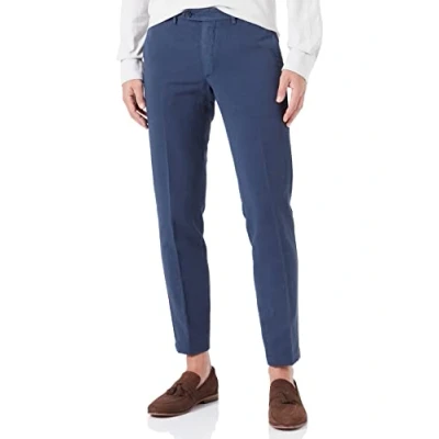 Afbeelding van Hackett London Heren katoenen Tencel Chino broek, Navy Blazer, 33W/34L, marine 33W / 34L