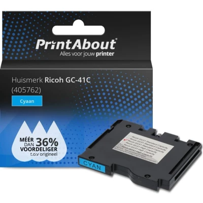 Afbeelding van Huismerk Ricoh GC 41C (405762) Inktcartridge Cyaan