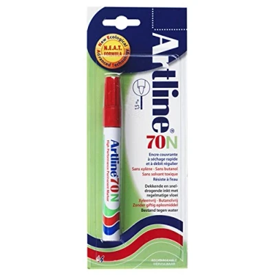 Afbeelding van permanent marker Artline 70N rood, op blister