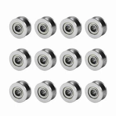Afbeelding van 10 stks V624ZZ V Groeflager, Koolstofstaal Geleider Katrol Kogellager voor Rail Track Lineair Bewegingssysteem 4 * 13 6mm