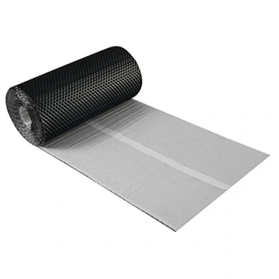 Afbeelding van Open haardaansluiting 3D gestructureerd aluminium 300 mm x 5 m, 7 kleuren wandverbinding tape dak muurschoorsteen (zwart)