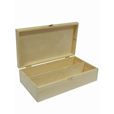 Afbeelding van Wooden World houten wijnkist voor twee wijnflessen