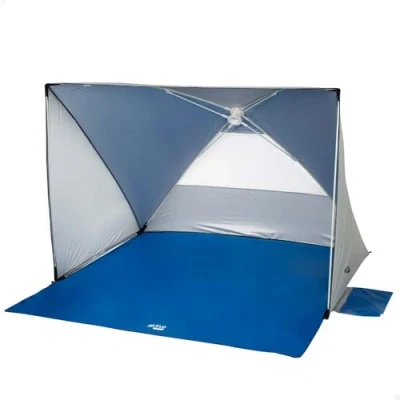 Afbeelding van AKTIVE 62319 Pop up strandtent, 145 x 103 cm, 2 personen, UV50 bescherming, inclusief 6 haringen, muggennet achter, 4 zakken, waterkolom 300 mm, polyester, draagtas