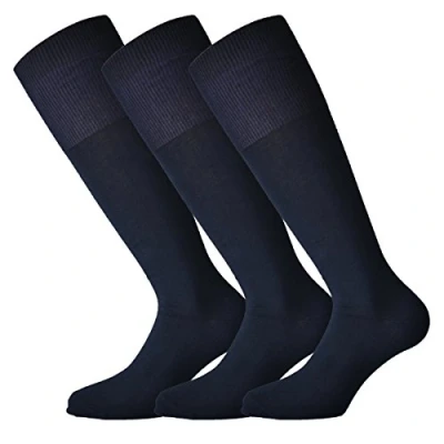 Afbeelding van Fontana Calze 3 paar lange sokken van warm katoen, elastisch, comfortabel en versterkt, Blauw, 39 41 EU