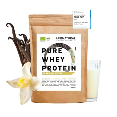 Afbeelding van BIO Wei eiwitpoeder Vanilla [uit Duitsland] zonder Soja Hoogwaardige Biologische Proteïne Shakes &quot; Biologisch Gecertificeerd 600g Poeder van Premium eiwit