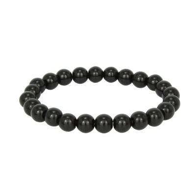 Afbeelding van Bixorp Gems Onyx Edelstenen Armband Gepolijste Edelsteen Kralenarmband