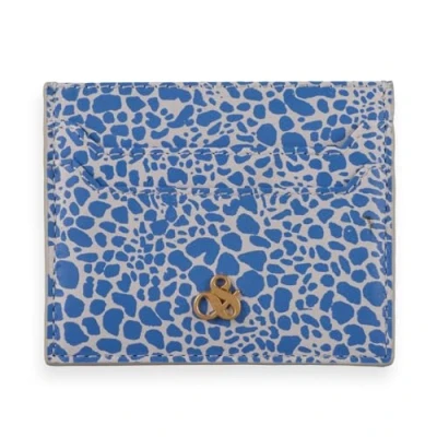 Afbeelding van SCOTCH &amp; SODA Leren Kaarthouder Leather Cardholder Combo X Blauw Wit