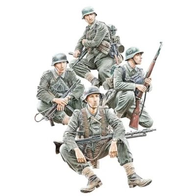 Afbeelding van 1:35 MiniArt 35484 Duitse Soldaten WWII Panzergrenadiers Set 2 4 Figuren Plastic Modelbouwpakket