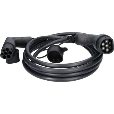Afbeelding van KS Tools 117.7190 efuturo laadkabel recht, type 2 naar stekker, 3 fasen, max. 22 kW, 32 A, 400 V, mode 3, 5 meter