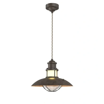Afbeelding van Lindby hanglamp 1licht metaal, glas H: 25.7 cm E27 bruin, transparant