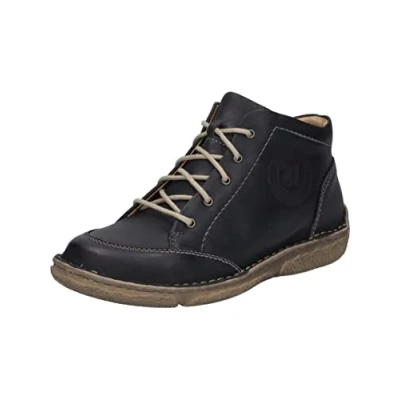Afbeelding van Josef Seibel Veterboots schwarzkombi, Dames, Maat: 40, Schwarz kombi Leer