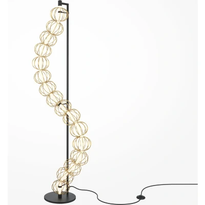 Afbeelding van Maytoni LED vloerlamp Golden Cage, hoogte 154 cm, metaal