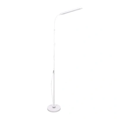 Afbeelding van BEL AIR HOME LED Vloerlamp 8W, Office Serie, Dimbaar, 3 Lichttemperaturen 3000K 4000K 6500K Hoogte Verstelbaar 145 190 cm, USB poort Modern Design, Wit, Metaal