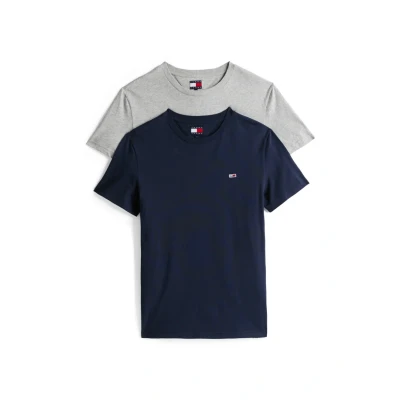 Afbeelding van Tommy Jeans 2 PACK Tshirt basic, Heren, Maat: 44, Grey/dark night navy