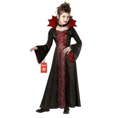 Afbeelding van Morph Halloween vampierkostuum voor kinderen, meisjes, Halloweenkostuum Halloween, kostuum griezelig vampierkostuum, carnavalskostuum vampier S
