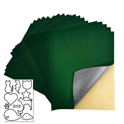 Afbeelding van 20 stuks zelfklevend fluwelen blad, zelfklevende flanellen stof voor sieradendoos Lint voering ((Emerald)