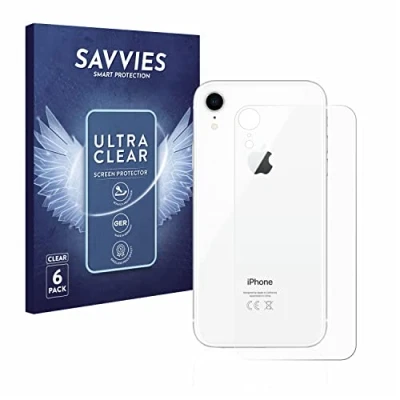 Afbeelding van Savvies Screenprotector voor Apple iPhone XR (Achterkant) Folie Beschermfolie transparant (6 Stuks)