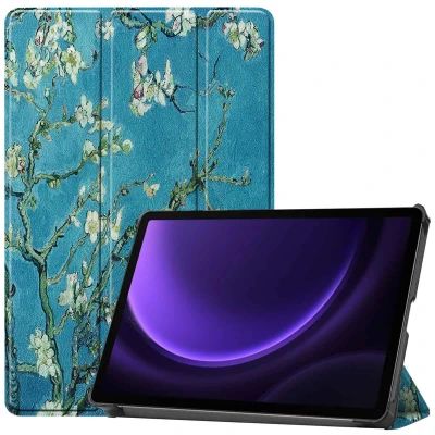Afbeelding van Samsung Galaxy Tab S9 FE Hoes: iMoshion Design Trifold Bookcase Groene Plant Kunstleder Tablet Hoezen