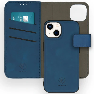 Afbeelding van Apple iPhone 14 Hoesje Kunstleder iMoshion Bookcase/2 in 1 Case Blauw Telefoonhoesje