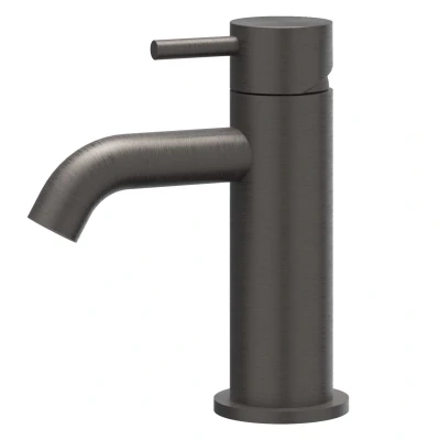 Afbeelding van IVY Concord wastafelkraan Laag model Geborsteld carbon Black PVD Minimalistisch design