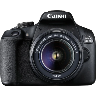 Afbeelding van Canon EOS 2000D + 18 55mm f/3.5 5.6 16GB Cameratas SB130 Zwart