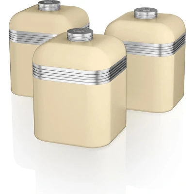 Afbeelding van Swan Retro Opbergblikken Set van 3 Crème