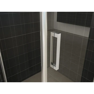 Afbeelding van Wiesbaden Uni douchecabine draaideur met zijwand 100x100 cm chroom helder glas 8mm NANO