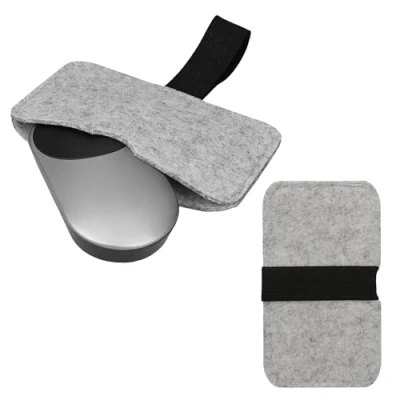 Afbeelding van kwmobile draadloze muis beschermhoes compatibel met Apple Magic Mouse 1 / 2 Logitech Pebble Wireless Computermuis cover van vilt in lichtgrijs/zwart