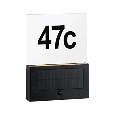 Afbeelding van Paulmann 94725 LED Solar huisnummerverlichting Neda bewegingsmelder insectvriendelijk IP44 2200K 30lm antraciet goudlicht kunststof