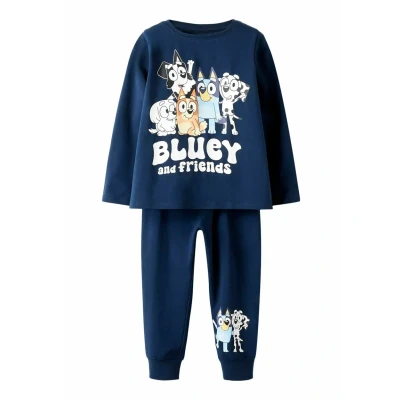 Afbeelding van NAME IT Nachtkledij &#039;NMNAMU BLUEY&#039; navy / oranje zwart wit