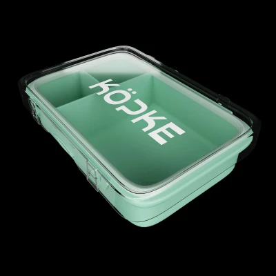 Afbeelding van Broodtrommel Lunchbox Rechthoekig Mintgroen Transparant